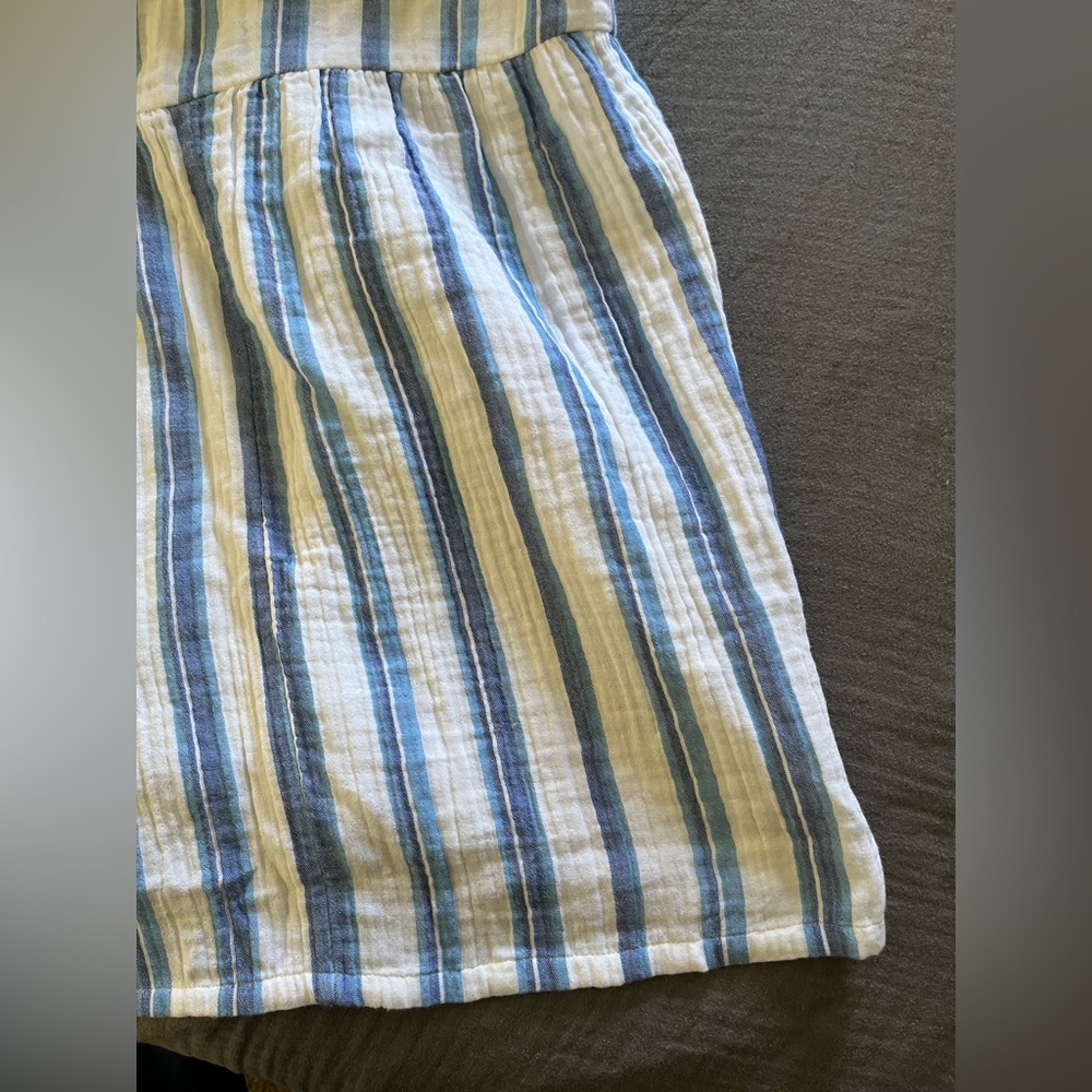 J. Jill blue/white striped 100% cotton maxi sundress wide straps 2X EUC - Picture 11 of 12